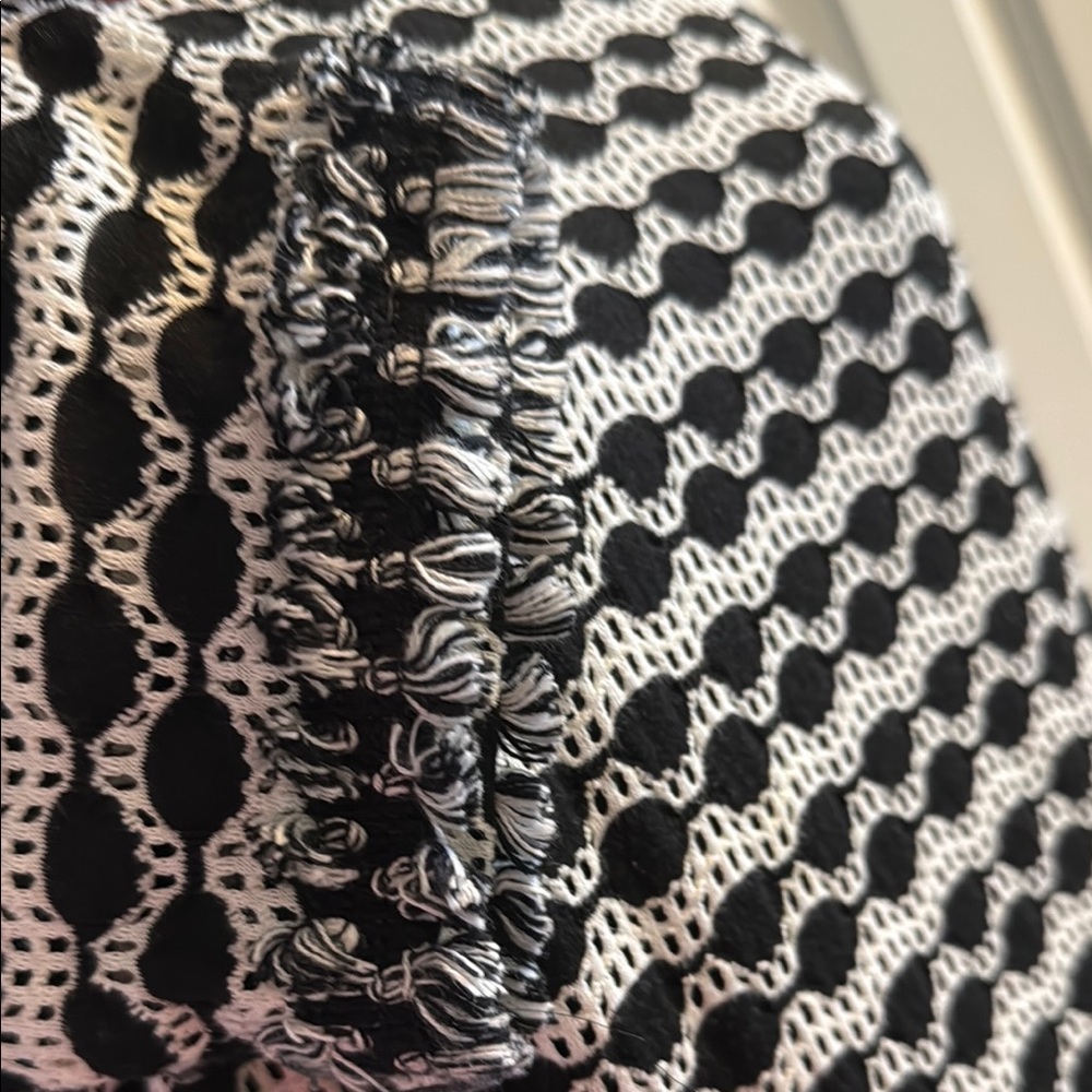 Tory Burch Black and White Geometric Midi Dress - Picture 3 of 4